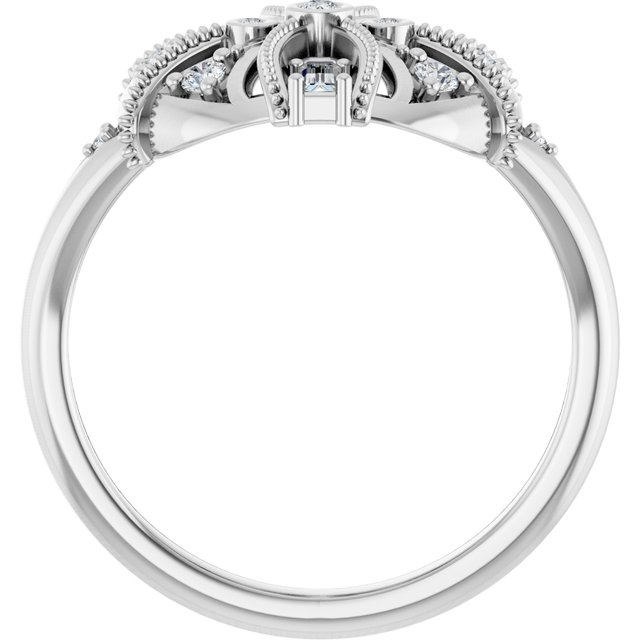 Platinum 1/4 CTW Natural Diamond Vintage-Inspired Ring
